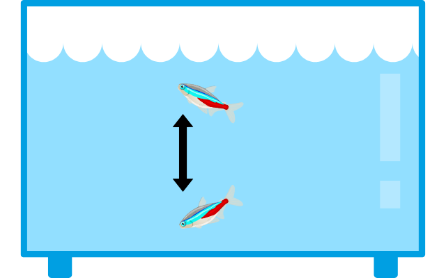 ネオンテトラが上下に泳ぐ原因は？